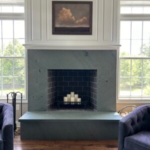 Green Slate Fireplace Surround with Raised Hearth 