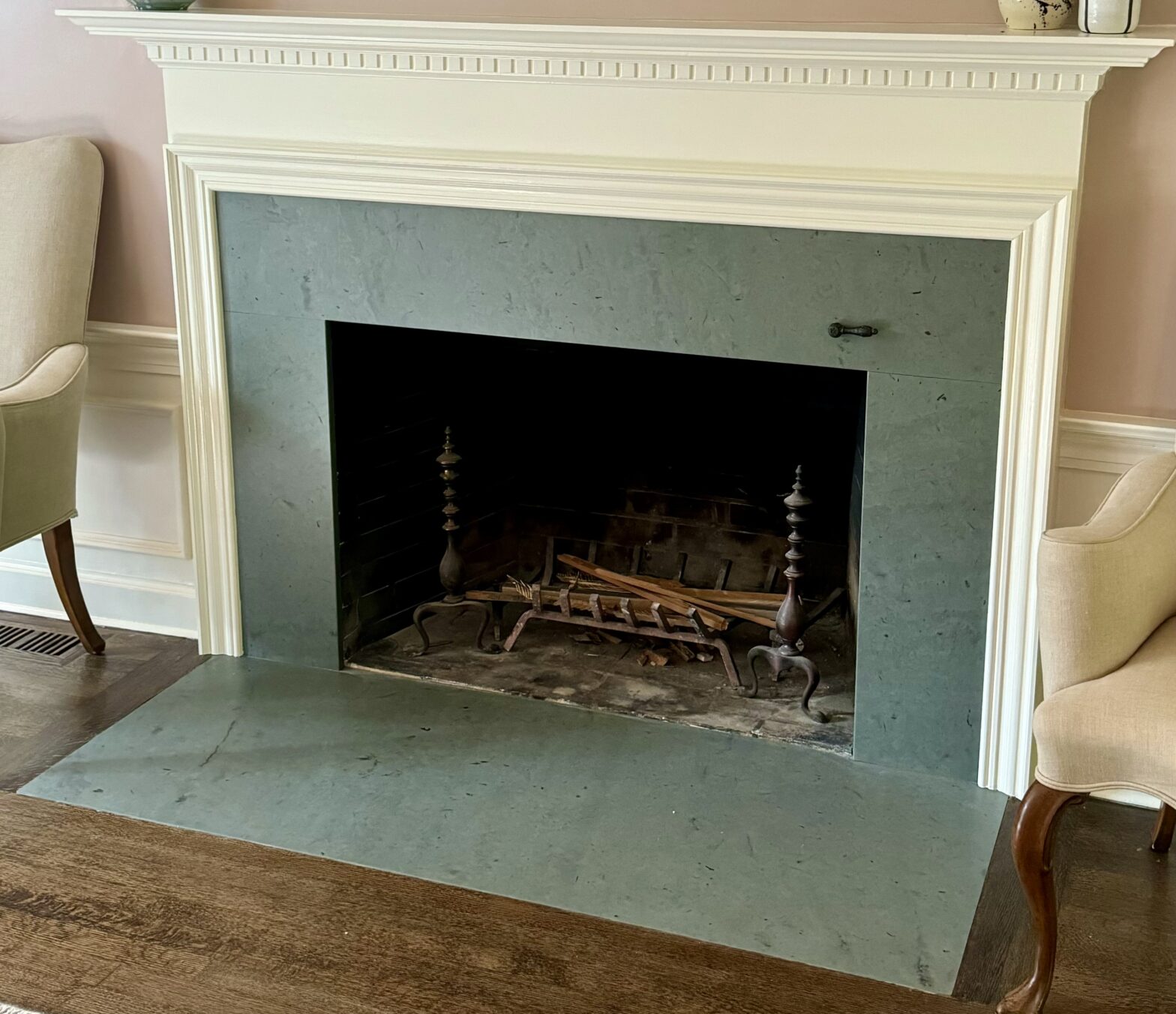 Green Slate Fireplace Surround and Hearth